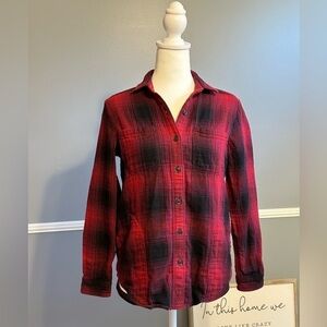 Eddie Bauer Women's Warm Buffalo Plaid Button Down‎ Flannel Shirt Jacket Shaket